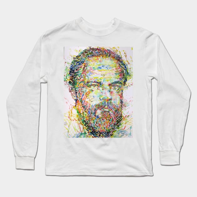 PHILIP K. DICK watercolor portrait .4 Long Sleeve T-Shirt by lautir